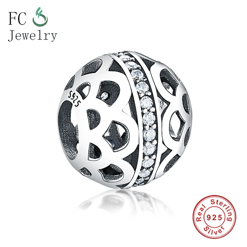 

Подходят для оригинального браслета ажурный цветок паве CZ очаровательная бусина CZ настоящее 925 серебро изготовление ювелирных изделий ...