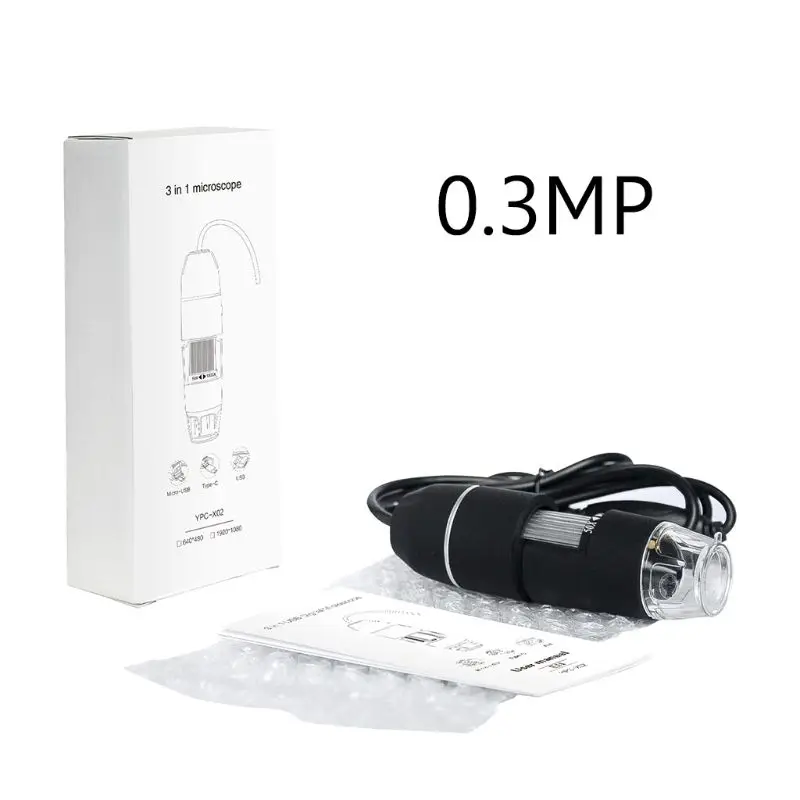 2MP 1080p 3 в 1 USB Type-C Micro-USB 1000X микроскоп Лупа камера видео эндоскоп для android- Phone OSX Windows PC
