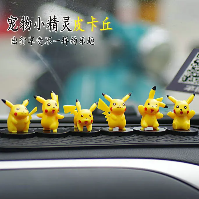 

6pcs New Action Figure Model Toy Pokemon 4-5cm Pikachu Creative Interior Decoration Cake OrnamentsToys for Children Gift