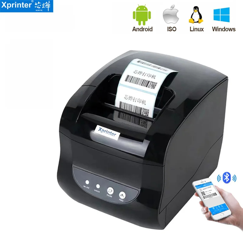 Термобумага 2 в 1 для чеков 127 мм/сек. USB-порт bluetooth принтер этикеток штрих-кодов