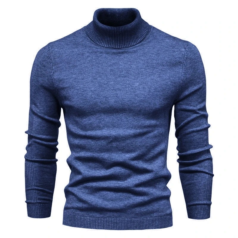 

Мужская водолазка с высоким воротником, однотонный Повседневный теплый пуловер, облегающий свитер с длинным рукавом, зима 2020