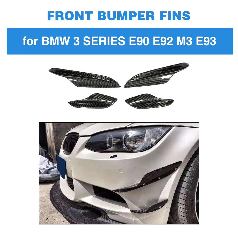 Ребра переднего бампера для BMW E90 E92 E93 M3 2005 2012 ребра губ из углеродного волокна 4