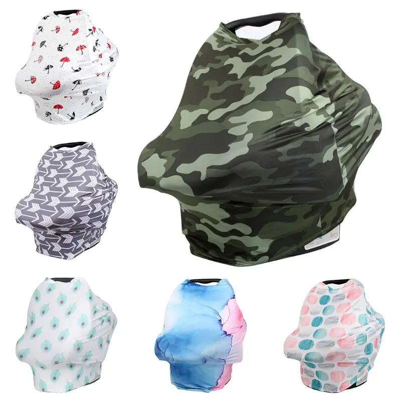 

50LE Baby Feeding Breastfeeding Scarf Car Seat Stroller Protective Cover Newborn Girls and Boys Multipurpose Stretch Shawl Wrap