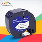 1 шт., 12267 совместимая с Dymo LetraTag 12267, черная на прозрачной 12 мм LT ленте для этикеток, заменяемая для Dymo LetraTag LT-100H машина для этикеток