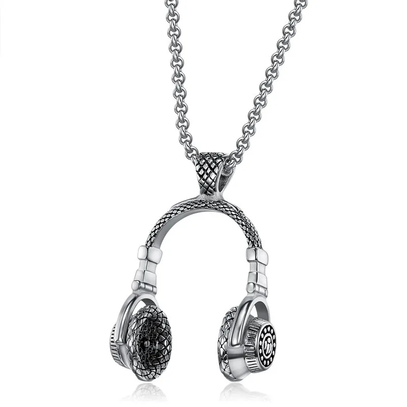 2019 новое ожерелье высокого качества панк наушники в стиле ретро медальон из