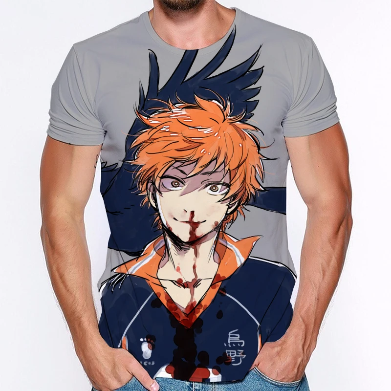 Летняя футболка Аниме Haikyuu! Футболка Haikyuu для мужчин и женщин модная Повседневная
