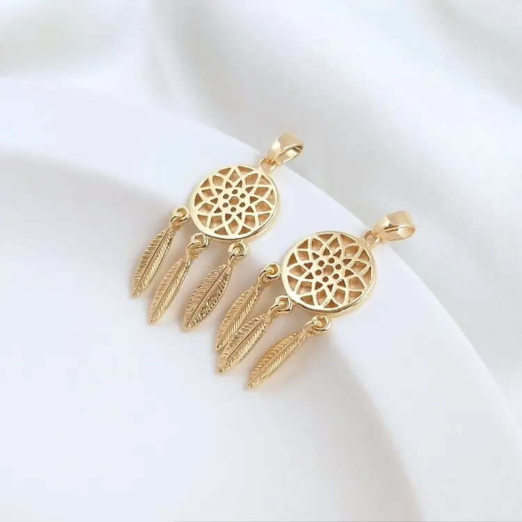 

Комплект из 2 предметов, размер: 12*30 мм 14K позолоченные подвески в форме пера ожерелье "сделай сам" для изготовления ювелирных изделий, аксесс...