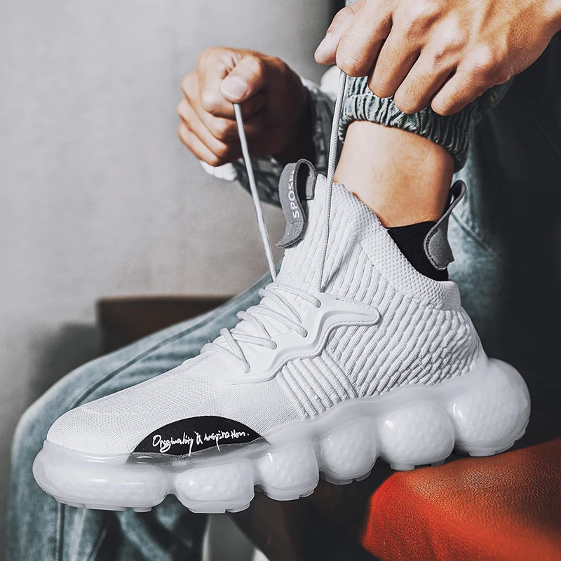 

New Designer Air Cushion Sneakers Men Sport Shoes Breathable Running Shoes for Men Thick Bottom High Quality Athletic Trainers