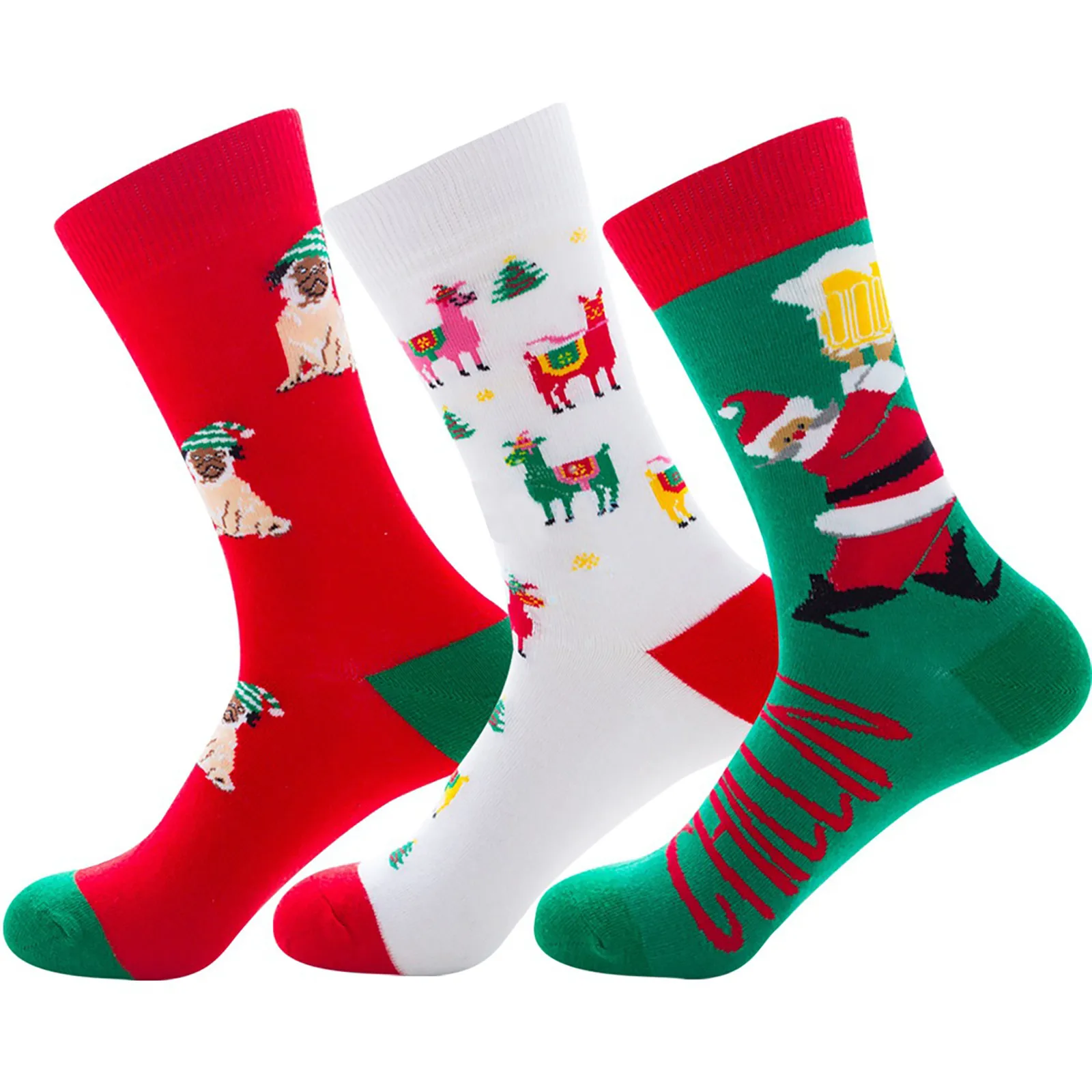 

Drop Ship Women's Christmas Socks Funny Cartoon Print Medium Cotton Footwear Female Girls Home Comfortable Gift Party Socks