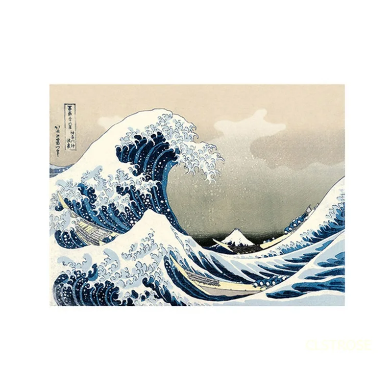 

Nordic Modern Style Cartoon Scenes Seaside Wave Posters Art Canvas Pictures For Living Room Decor Painting Unframed