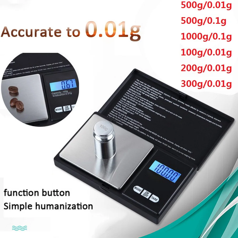 Urijk 0 01/0 1 г точные цифровые кухонные весы 100 1000 ЖК мини карманные ювелирные золотые