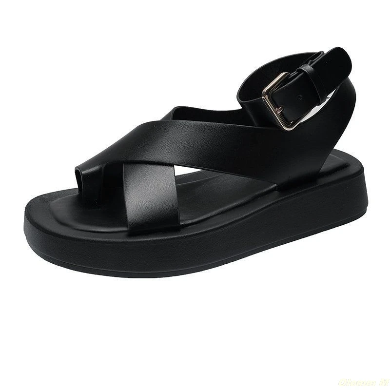 

2021 INS HOT Women's Sandals 2021 Summer Solid Color Comfortable Female Beach Shoes Chunky Sandals For Woman Non-Slip Shoe
