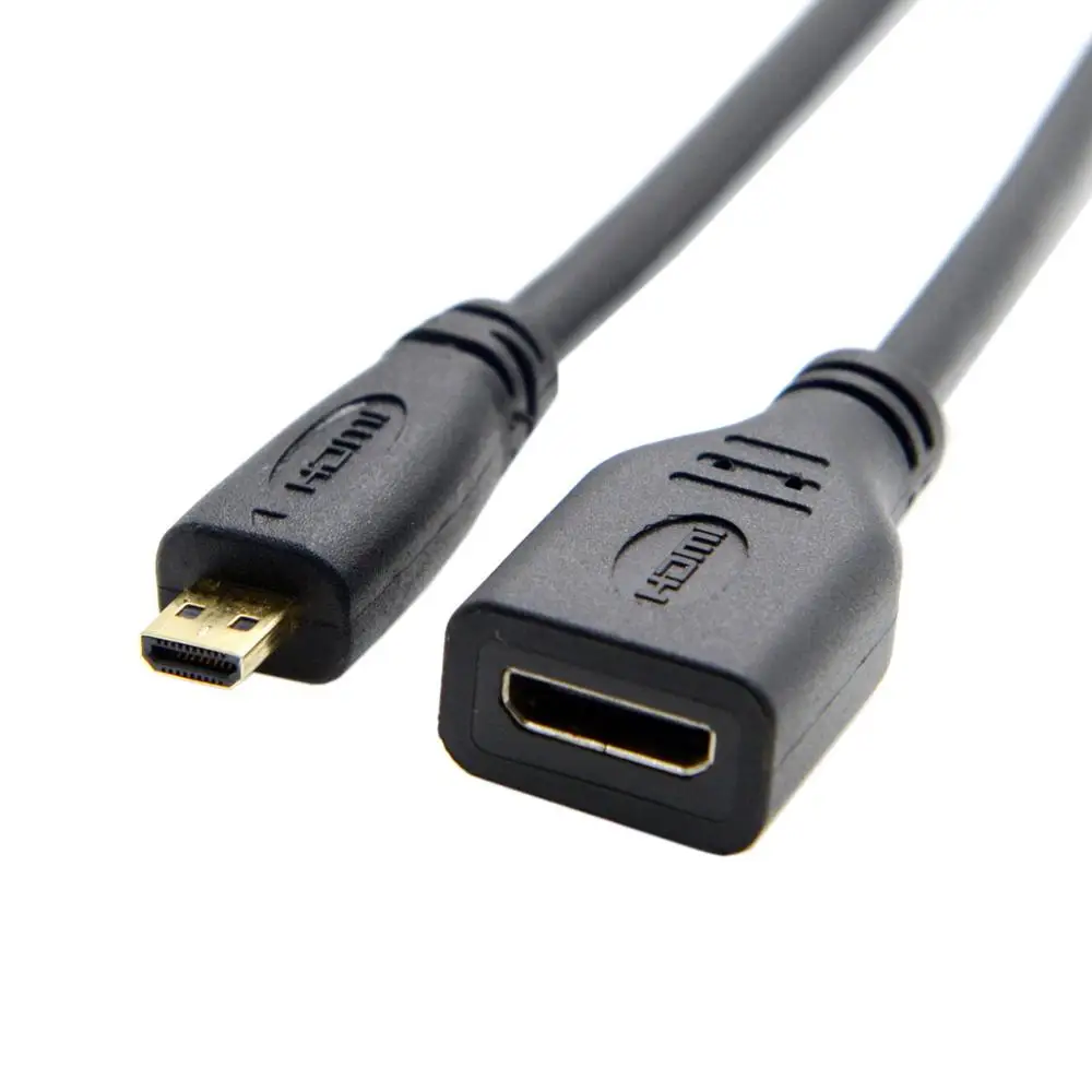 Mini HDMI-Compatible female to Micro HDMI-Compatible male Adapter cable 15cm for Laptop PC tablet