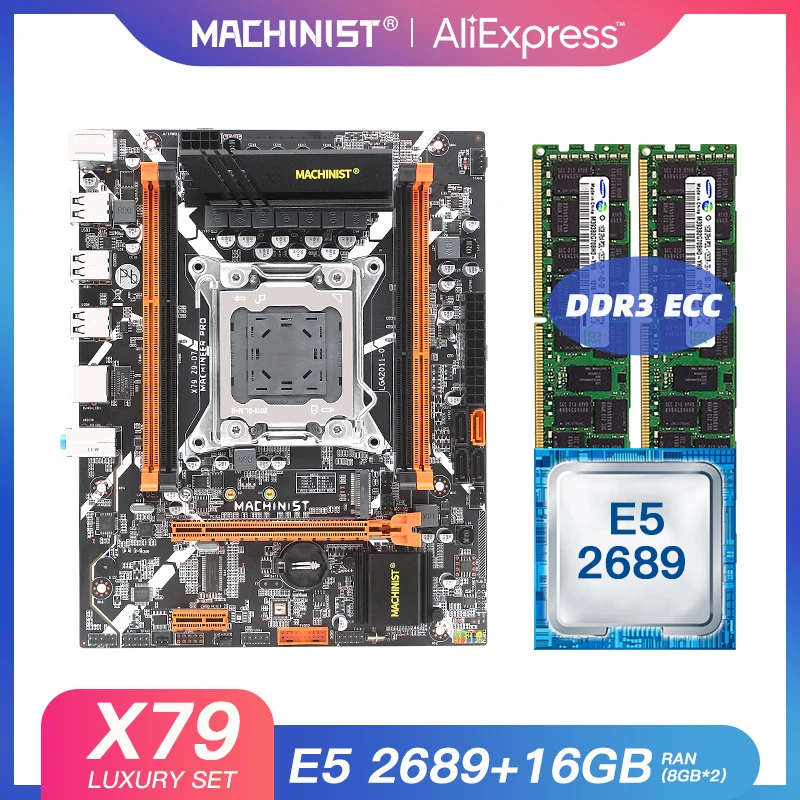 Bestellen X79 Desktop Motherboard LGA 2011 Set Kit Mit Intel Xeon E5 2689 Prozessor Und 16G(2*8)DDR3 ECC RAM Mainboard X79 Z9-D7