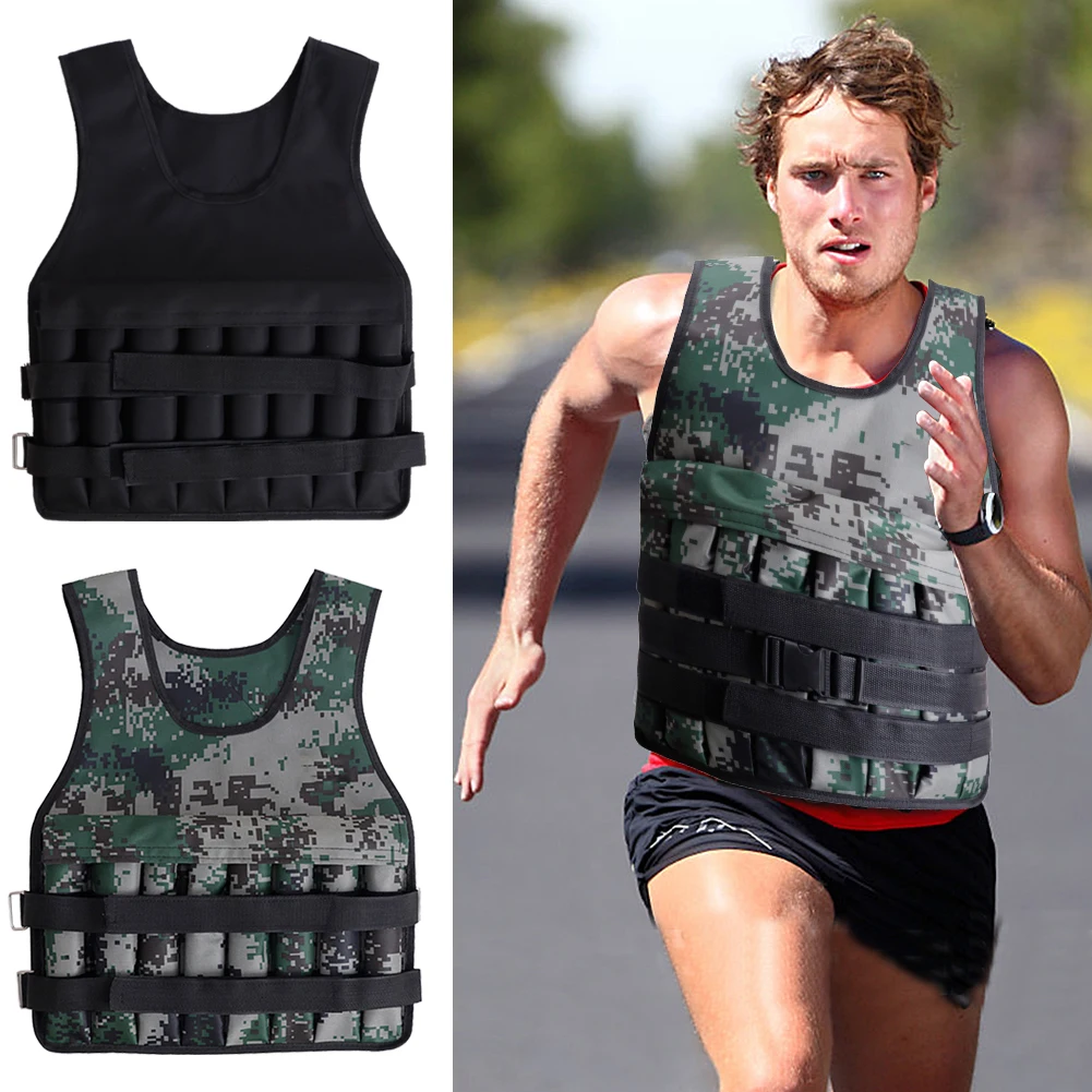 

20kg Loading Weighted Vest Waistcoat Adjustable Weight Jacket For Running Boxing Weight Training Workout Fitness Gym Equipment