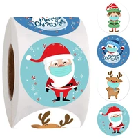 500 pcs merry christmas stickers holiday labels stickers 4 pattern designs cartoon reward sticker for kids christmas gift decor