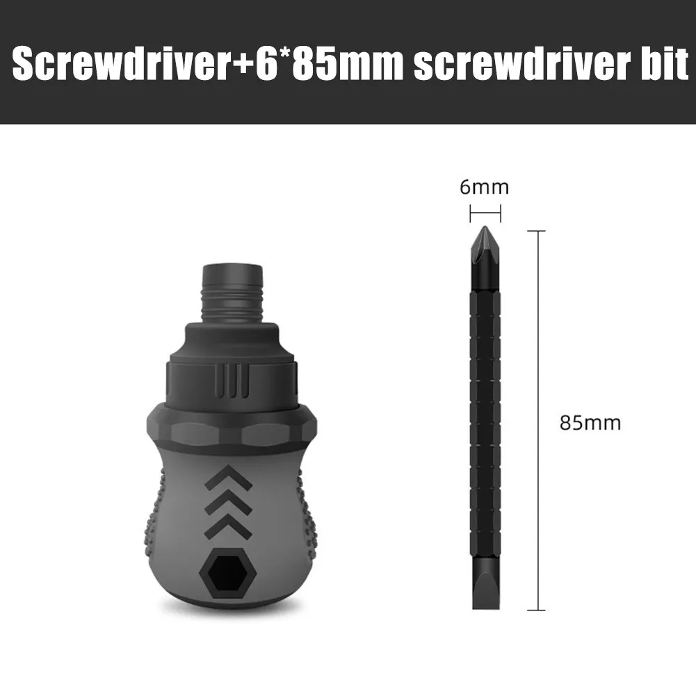 

1pc Ball Grip Screwdriver 2 In 1 Retractable Bit Doublehead Torx Screw Driver With Magnet With 85mm Screwdriver