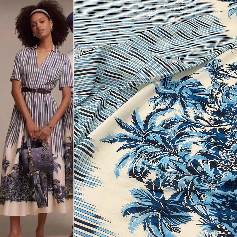 70x14, 5 см, ширина, кокосовое дерево и птица, тонкая хлопчатобумажная ткань для женщин и девушек, летнее платье, блузка, своими руками