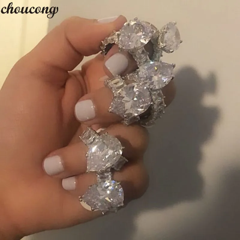 Кольцо с полым бриллиантом в виде капли воды 8 карат обручальное кольцо из