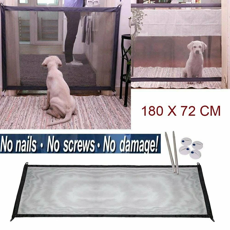 Mesh Magic Pet Dog Gate Safe Guard And Install Anywhere Safety Enclosure |