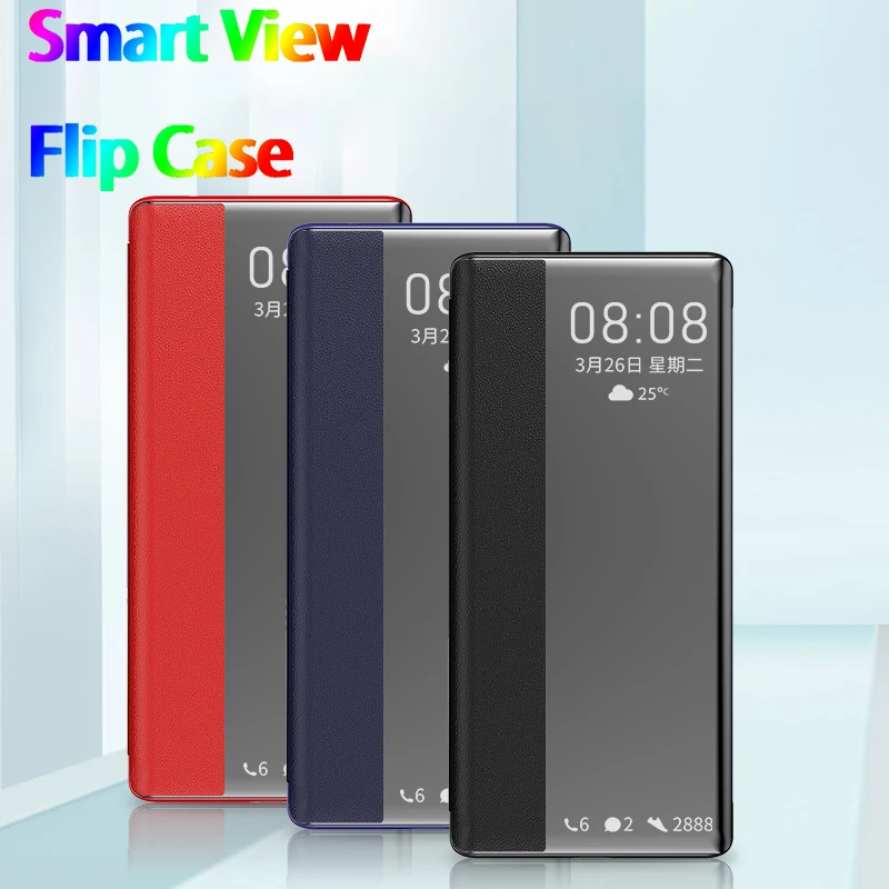 

Smart View Flip Case For Xiaomi Redmi Note 9S 8 8T 7 6 5 Pro Leather Window Cover For Redmi 9 8 9A 9C 8A K20 9T 10T Lite X3 NFC