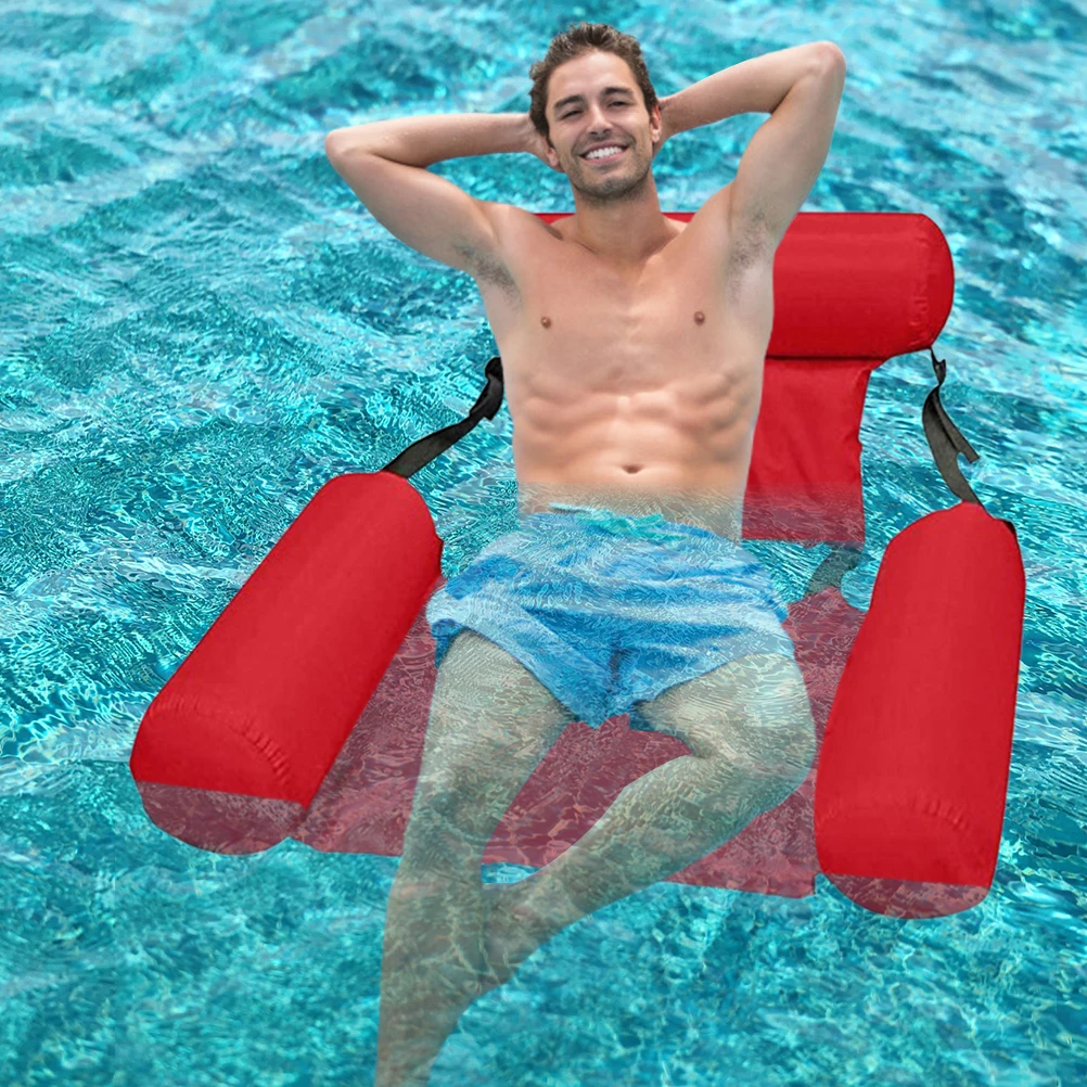 

Inflatable Floating Row Backrest Inflatable Foldable Floating Bed PVC Durable Portable Water Recreation Lounge Chair Summer