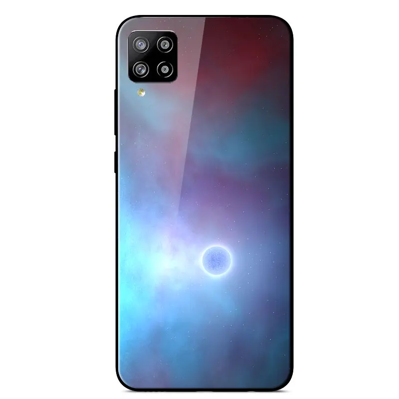 

For Samsung Galaxy A42 5G Case Mirror Painted Silicone Frame Phone Case For Samsung A42 5G Tempered glass Shockproof Back Cover