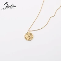 non tarnish gold mini pendant stainless steel necklace versatile sunflower necklace waterproof gold jewelry