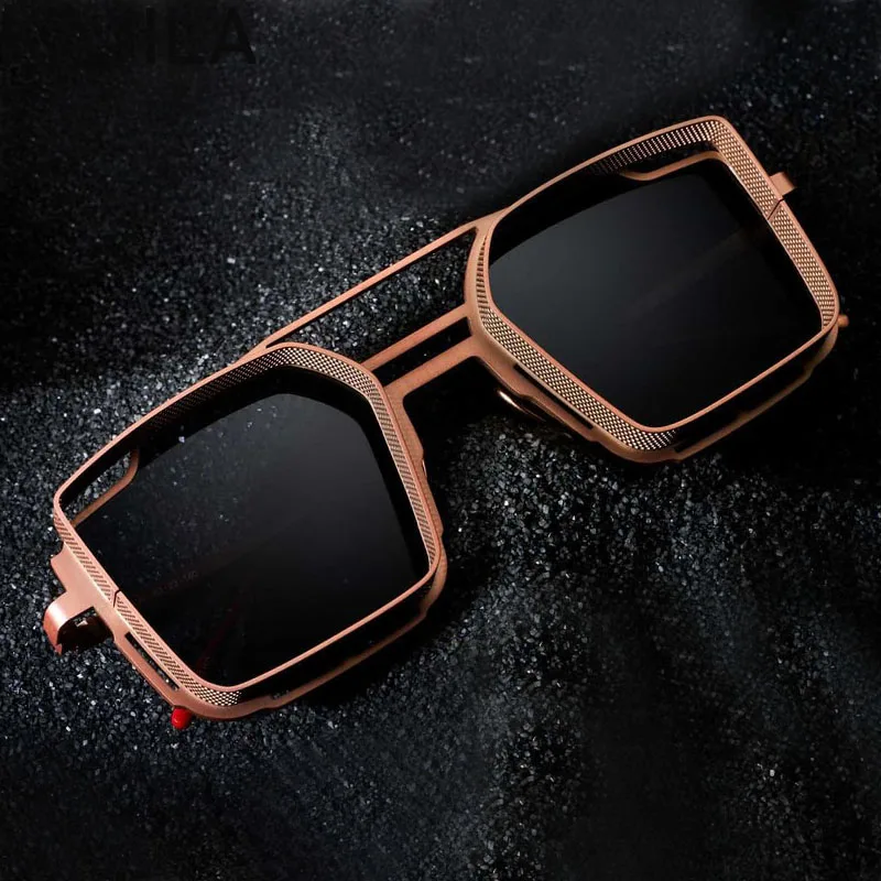 

Vintage Steampunk Square Sunglasses Men 2021 Luxury Brand Retro Punk Sun Glasses For Male Trendy Rectangle Sunglass Wholesale