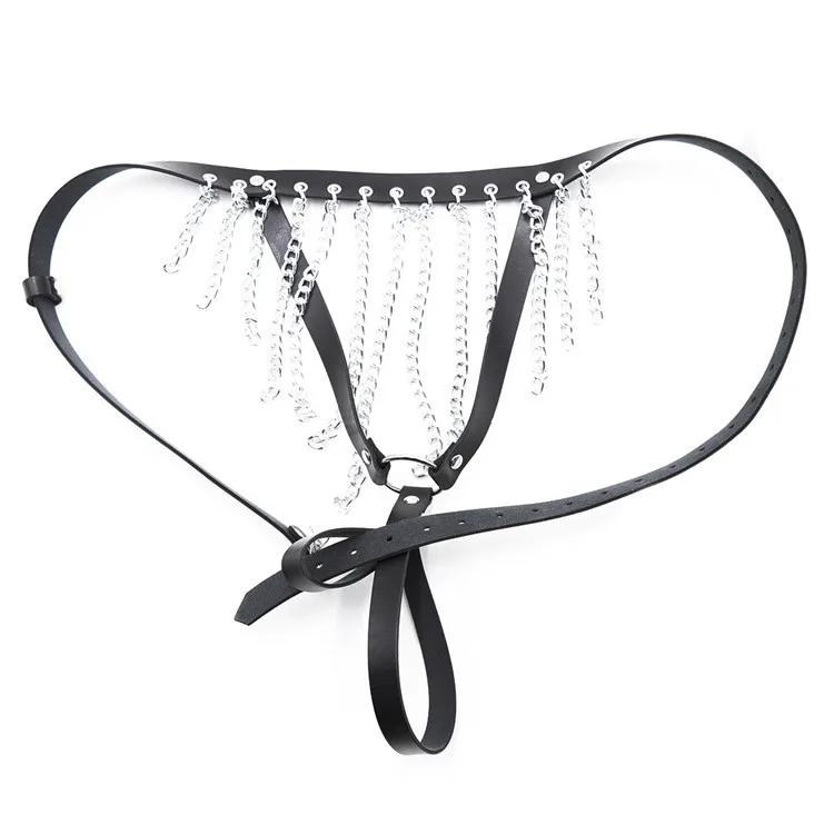 Сексуальный кожаный комплект для связывания одежда сексуальная цепочка в стиле