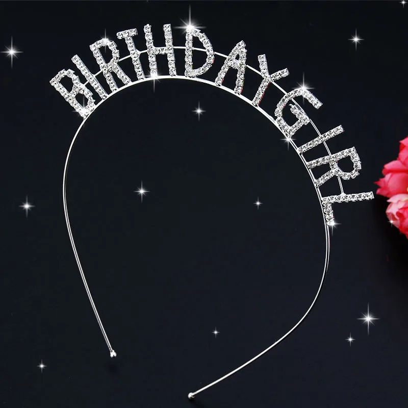 Женская корона на день рождения тиара повязка голову серебряная для вечеринки в