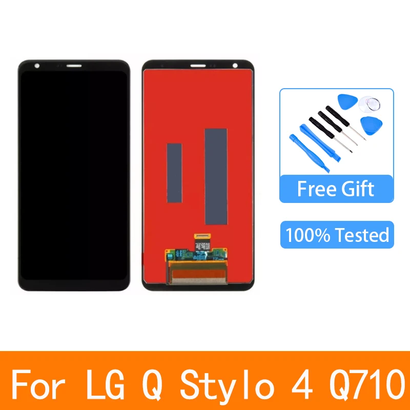 

original For LG Stylo 4 Q Stylus Q710 Q710CS Q710MS Q710ULS Q710ULM Q710TS LCD Touch Screen Digitizer For LG Q710 With frame