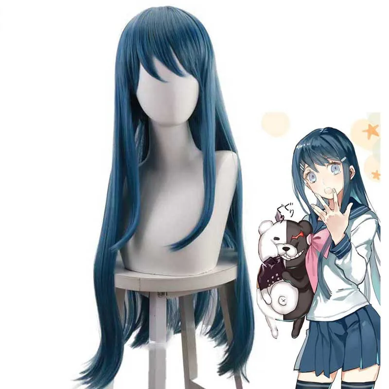 

Маскарадный костюм из игры «данганронпа» Maizono Sayaka Wig Maizono Sayaka, ролевые игры, зеленые и синие длинные костюмы