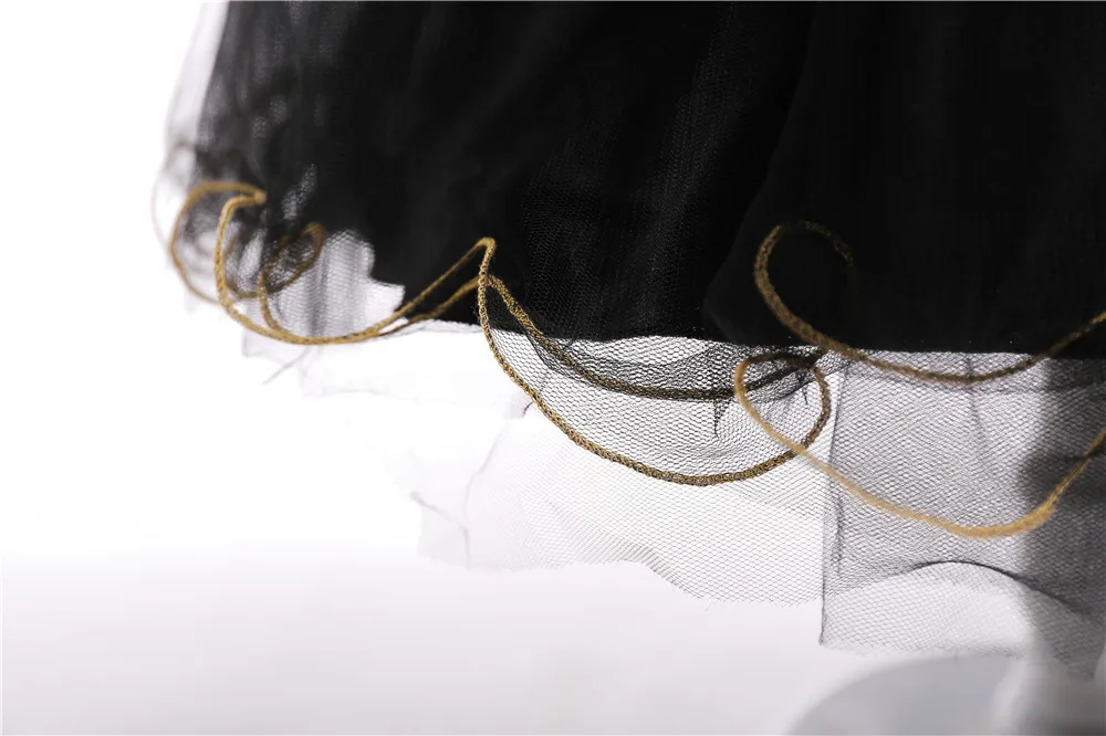 Free Shipping Full Lenght Children Party Dress 2021 New Arrival Black Girl Dresses Pageant Lace Applique Gold Kids Evening Gowns |