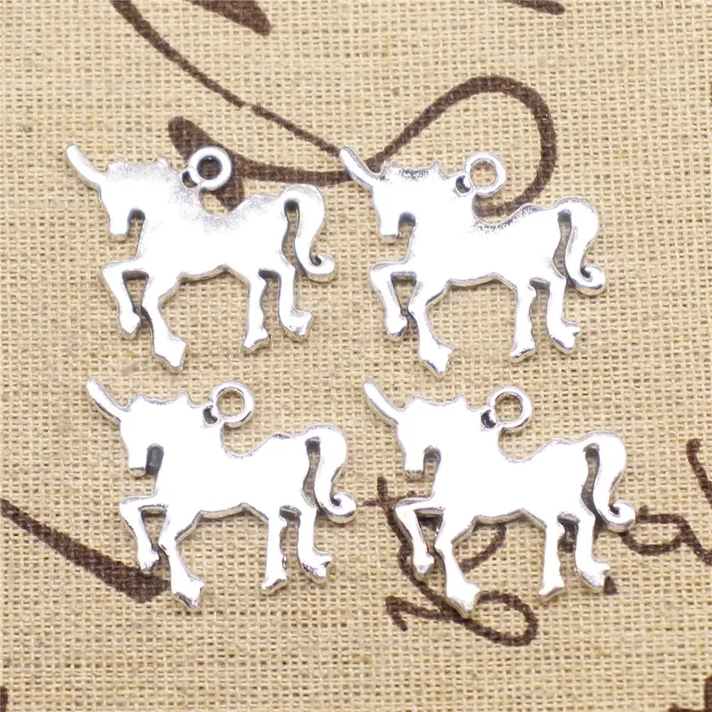 

Designer Charms DIY 5pcs 24x30mm Antique Silver Color Unicorn Charms
