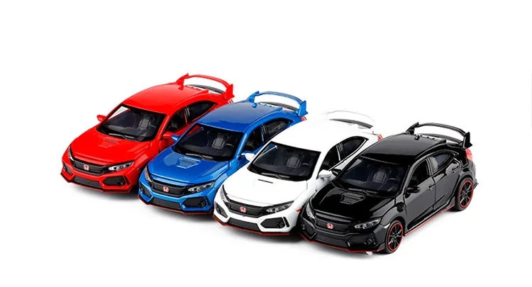 Новинка 1:32 HONDA CIVIC TYPE-R литые игрушечные машинки модель автомобиля со звуковым светом коллекционная машинка игрушки для детей подарок игрушки