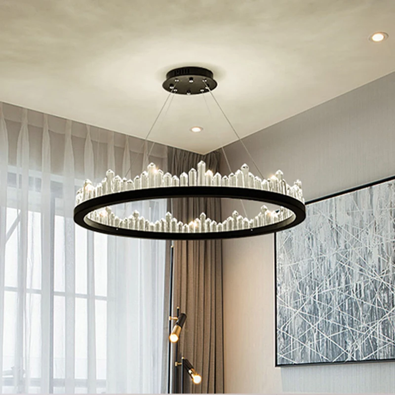 

Modern Crystal Pendant ceiling lamps in the kitchen nordic LED loft industrial living room hanging decor suspended light fixture