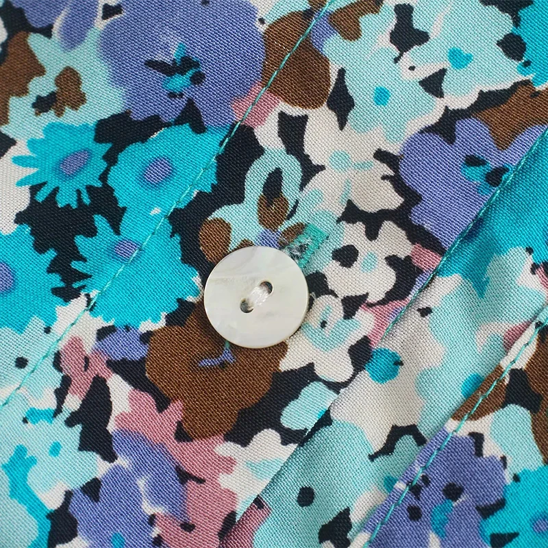 

2021 Sexy V-Neck Lace-Up Printing Jumpsuit Summer Short Sleeve Loose Playsuit Overalls Women Elegant Rompers