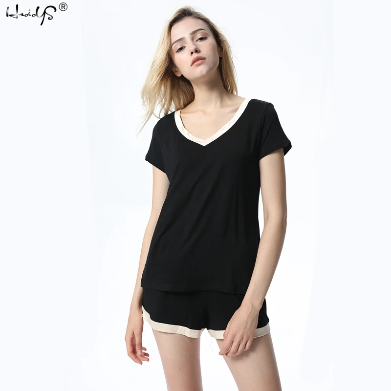 Милая одежда для сна женские пижамные комплекты летняя Домашняя Футболка с