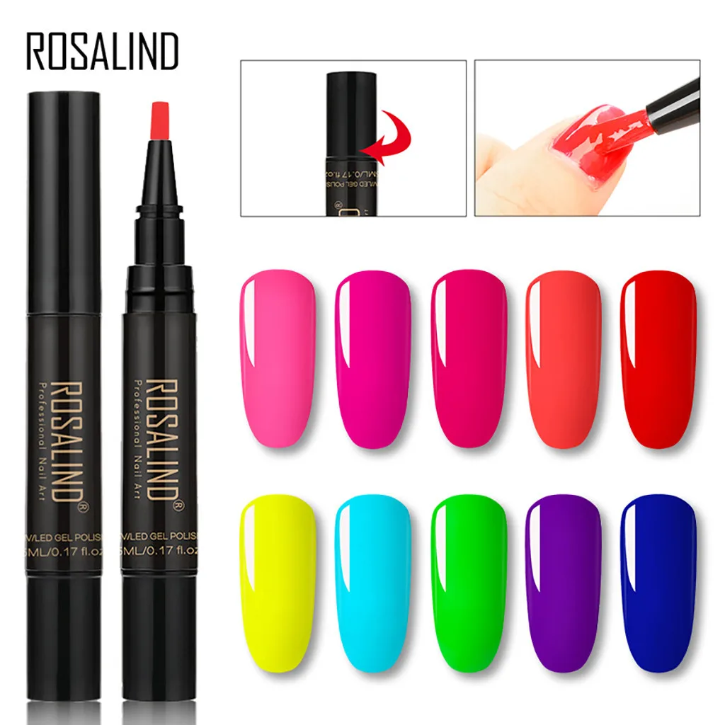 Неоновый Гель для ногтей Rosalind 5 мл Блестящий яркий дизайна Led/УФ лампа Лак