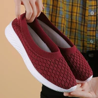 sock sneakers flat shoes women shoes slip on sneakers women casual breathable mesh sock big size 42 2021 fashion