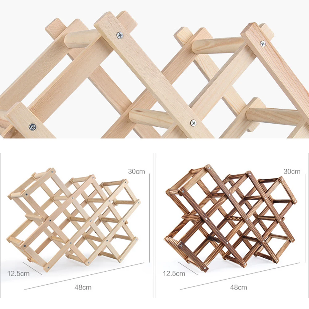 Складная полка для красного вина 10 бутылок деревянные держатели винных