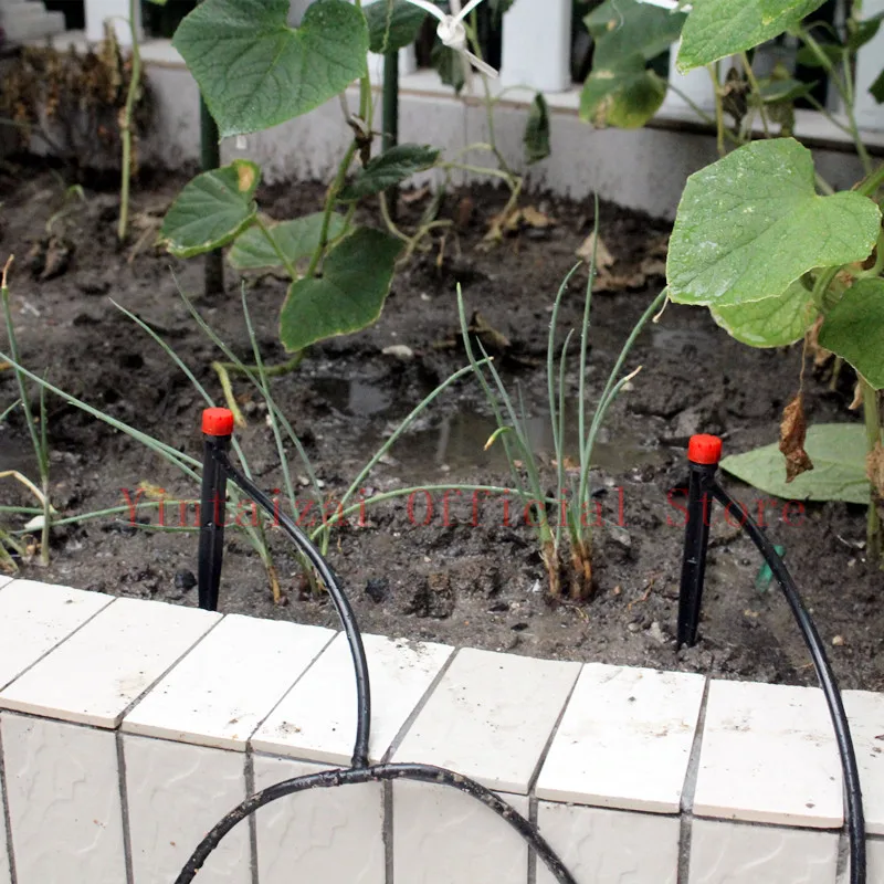 Красная Регулируемая капельная капельница с 8 отверстиями 20 м на коле для