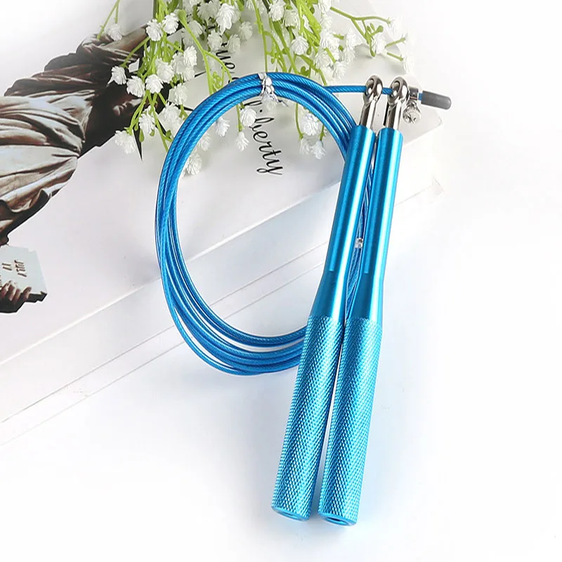 

The new aluminum alloy steel wire rope skipping handle adult home fitness training metal universal bearing rope skipping