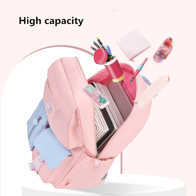 Мультяшные школьные сумки для девочек-подростков Радужный школьный рюкзак 2