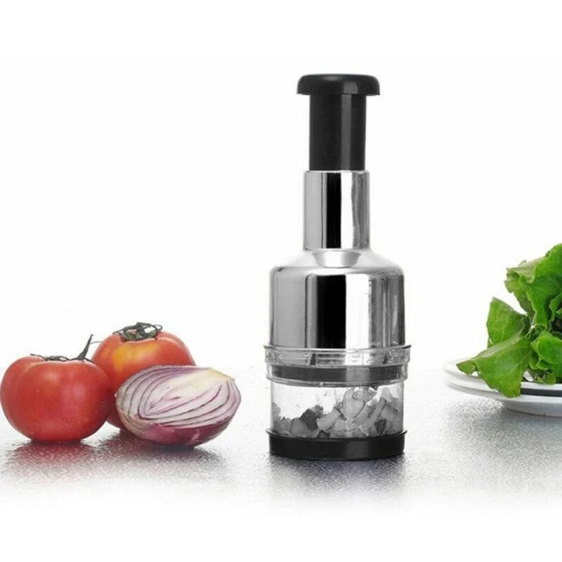 

New Stainless Steel Food Chopper Green Chopper And Slicer Dicer Manual Mini Hand Chopper Mincer With Cover Kitchen Accessories
