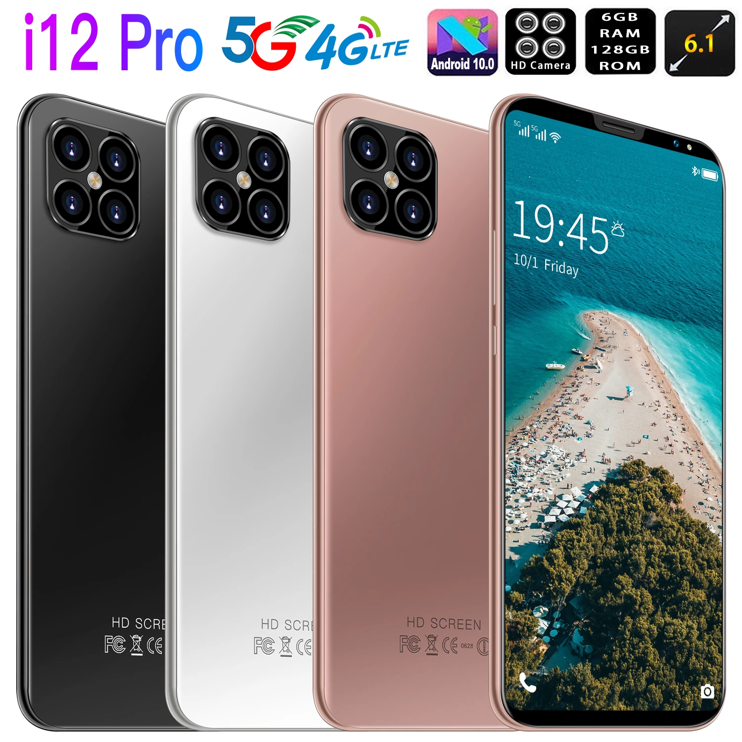 

Android I12 Pro 6GB 128GB Mobile Ten-core High-definition Camera 5.8 Inch Mobile Phone 4800mAh Global Version 4g 5g cell Phone