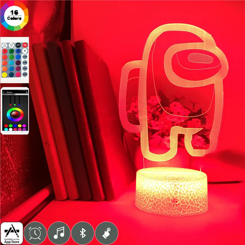 

Among Us Led Night Light Kids Bedroom Atmosphere 7 Colors Change Nightlight Table Lamp Christmas Gift Bedside Night Lamps