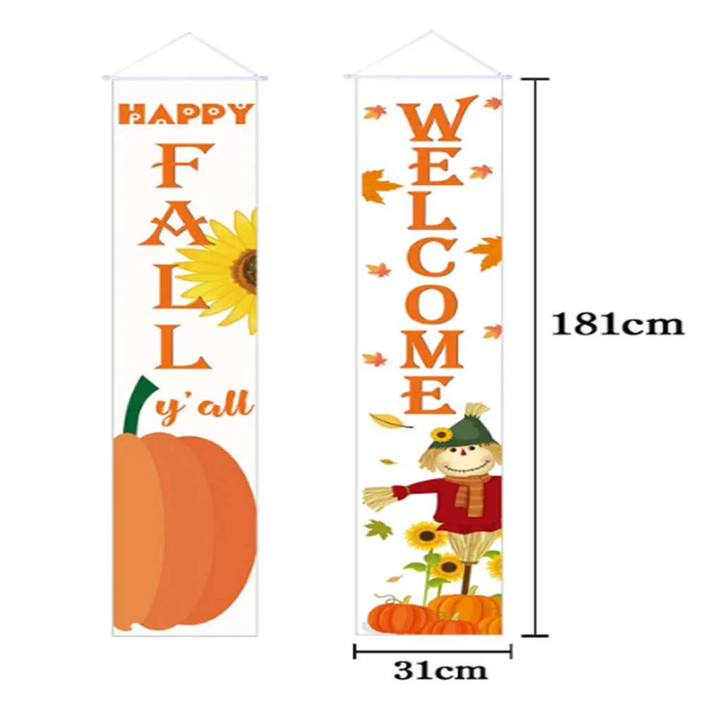 Благодарный баннер флаг благодарения крыльцо знак фон Тыква Кленовые Листья