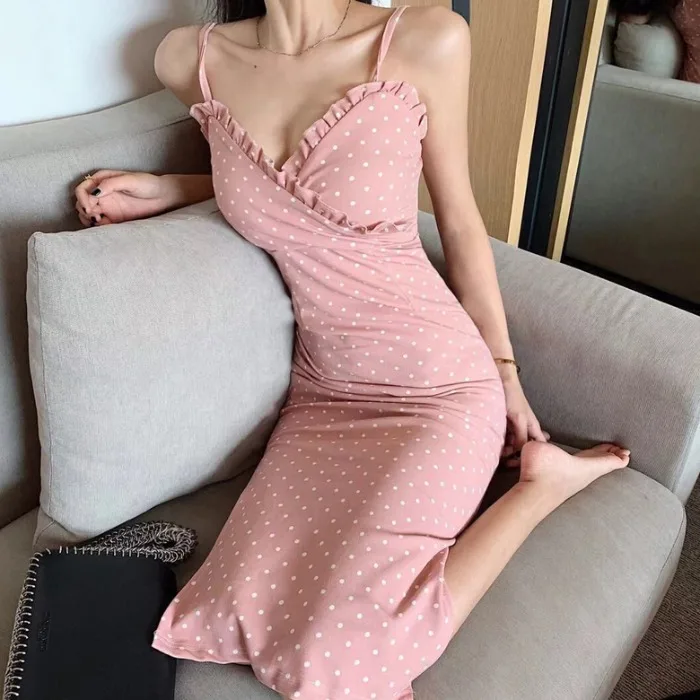 Платье трапеция на бретельках с V образным вырезом без рукавов|Женские платья| |